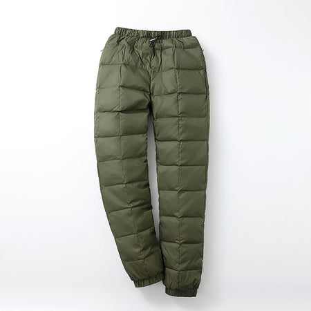 Plus Size Women Men's Thickened Down Pants 2023 New Winter High Waist 90% White Duck Down Warm Straight Female Casual Trousers