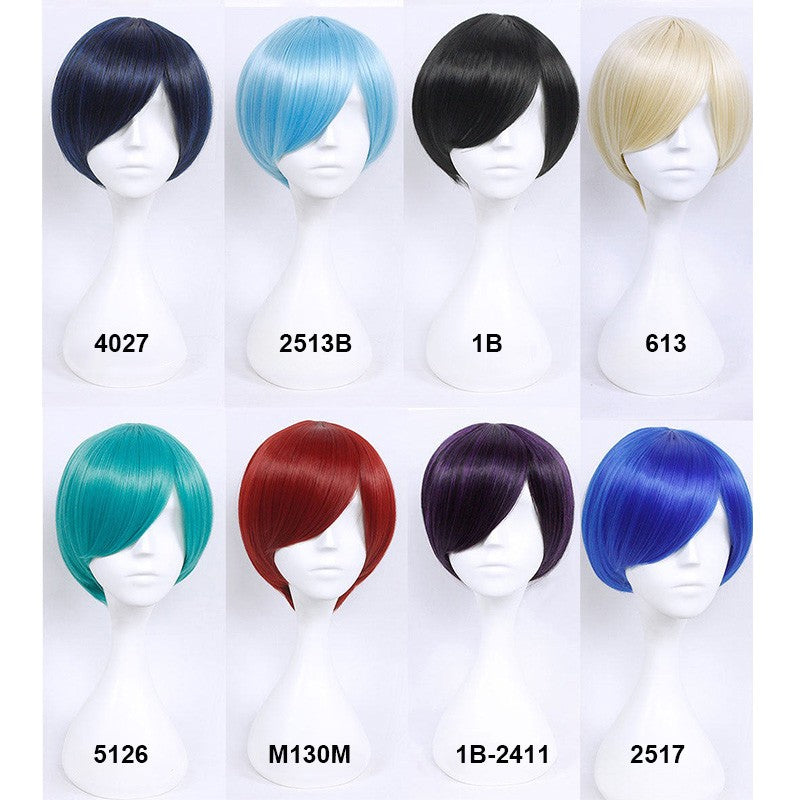 Snoya 30cm synthetic short Wig purple blue red yellow high temperature fiber Wig Costume Party Cosplay Wig 23 colors