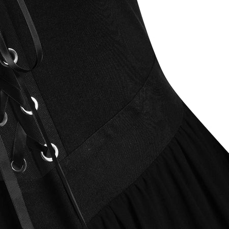 2024 New Women Fairy Skirt Plus Size Cold Shoulder Butterfly Sleeve Halloween Witch Gothic Dress Elegant Party Evening Dresses