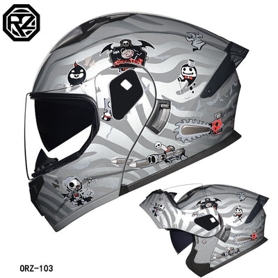ORZ's latest high-quality motorcycle modular flip helmet ABS material dual lens full helmet DOT batch