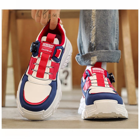 Autumn New Men's Sneakers Versatile High-Top Trendy Thick-Soled Running Shoes Casual Fashion Shoes Suitable for Outdoor Sports