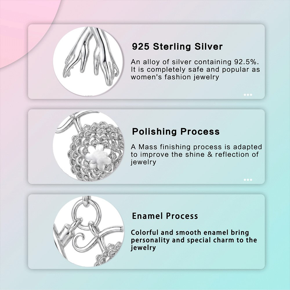 Nicole Robin Akuma No Mi Anime Flower-Flower Fruit Charms for Original 925 Charms Bracelet Silver Charm Bead for Women Jewelry