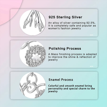 Nicole Robin Akuma No Mi Anime Flower-Flower Fruit Charms for Original 925 Charms Bracelet Silver Charm Bead for Women Jewelry