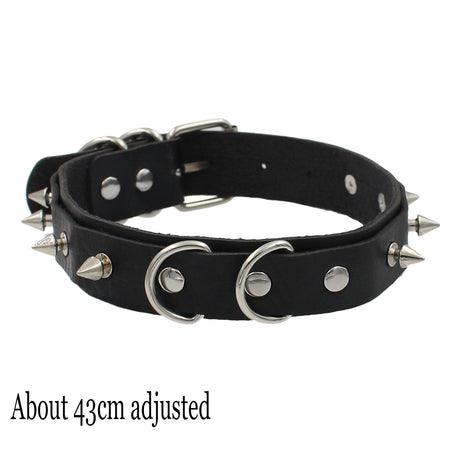 Woman Black Punk Choker Collar Necklace Sexy PU Leather Heart Lock Key Spike Chocker Gothic Cosplay Accessories Party Jewelry