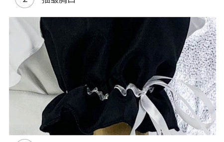 Cute Japanese Maid Outfit Sweet Lolita Cosplay Costume Black White Uniform Full Set Gothic Lace Party Halloween Stage Wear