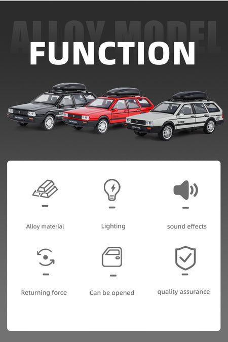1:32 Scale VolksWagenwerk Santana Wagon Alloy Diecast Model Decorative Trendy Ornaments For Friend Gift Sound And Light Toys