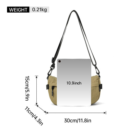 Japanese-Style Waterproof Lightweight Nylon Crossbody Bag, Lightweight Casual Multi-Pocket Unisex Phone Bag, Small Square Bag, Trendy for Hiking and Shopping