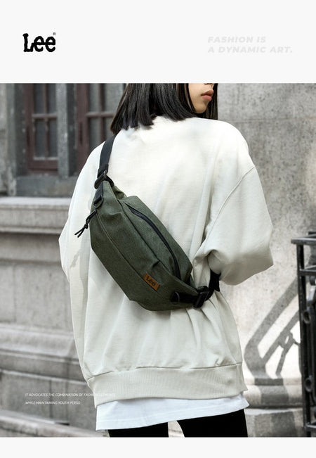 LEE Women Men Oxford Crossbody Waist Bag Waterproof Running Sport Single Shoulder Slingbag Travel iPad Pocket Daily Fanny Pack