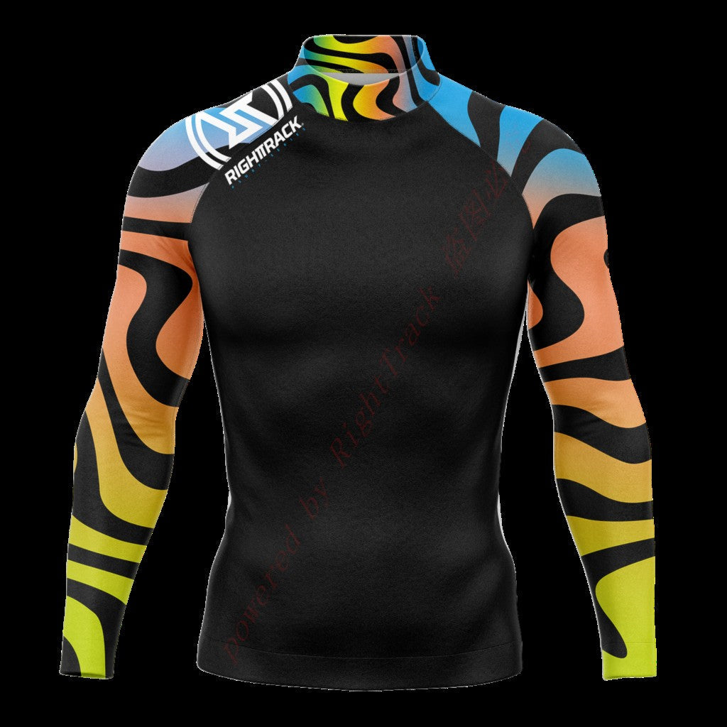 New Summer Men's Rashguard Long Sleeve Surfing Shirts Sunscreen Lycra Fabric Surf Sweatshirt UV Protection RightTrack Swimwear