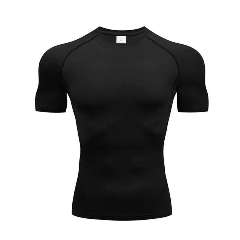 Men Compression Athletic Fitness Wear - Quick-Dry Tight Short-Sleeve Anime Double-Layer Shorts Summer Set Fitness Running Set