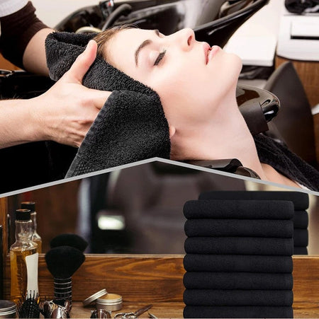 Black Microfiber Salon Hair Drying Towel Guest Used Hand Towels Hair Stylist Spa Bath Hair Drying Towel Cleaning Towel