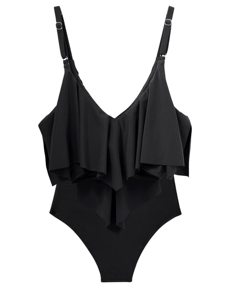 Women Tankini Ruffle High Waisted Swimsuits Tummy Control Bathing Suits Swimwear Beachwear Padded XXL Size Bikini Set Female