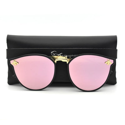 Trendy Luxury Bee Round Sunglasses For Women Men Fashion Mirror Gradient Vintage Sun Glasses Retro Driving Eyewear UV400 Oculos