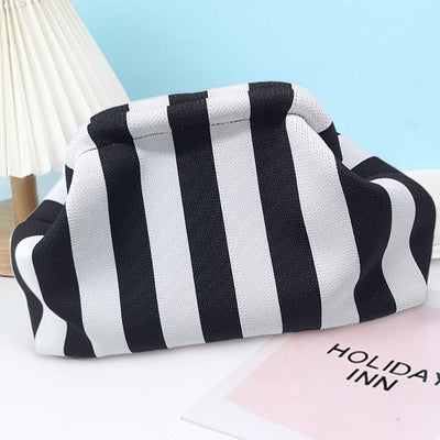 Women Small Crochet Handbag Contrast Color Cute Cloud Purse Casual Colorblock Bag Woven Bag for Female