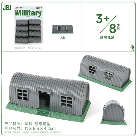 ViiKONDO Army Men Toy Military Vehicle Model Wargame Accessories Tank Radar Missile Launcher Artillery Fighter Barrack Bridge