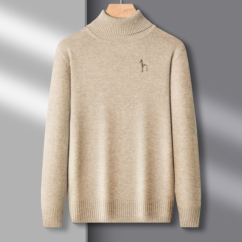 Hot Sales Autumn Winter New Men's Long Sleeve High Neck Pullover Sweater Luxury Quality Print Soft Warm Knitted Fashion Menswear