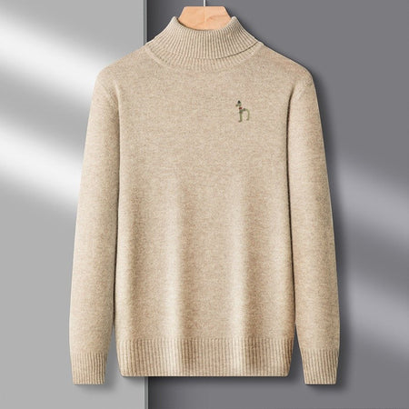 Hot Sales Autumn Winter New Men's Long Sleeve High Neck Pullover Sweater Luxury Quality Print Soft Warm Knitted Fashion Menswear