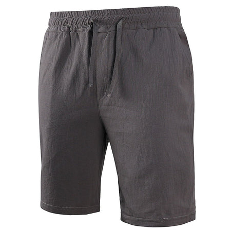 KB New Men's Cotton Linen Shorts Pants Male Summer Breathable Solid Color Linen Trousers Fitness Streetwear S-3XL