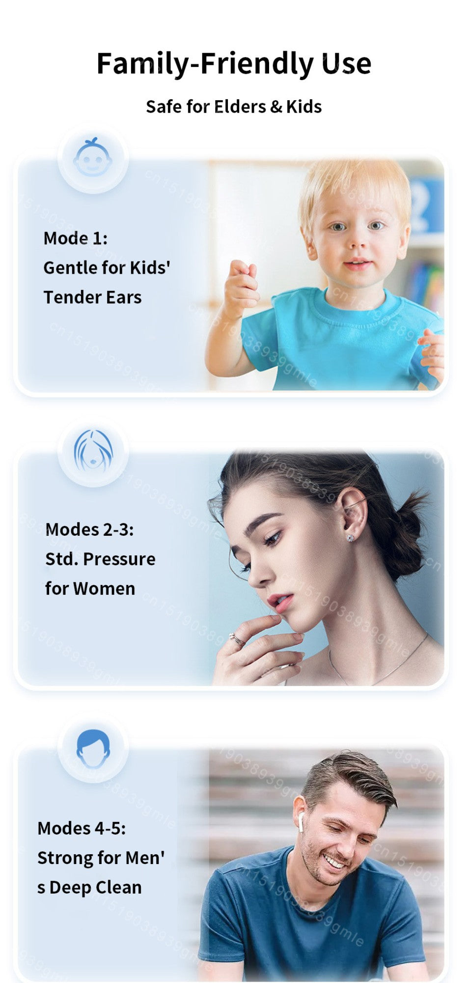 Electric Ear Wax Removal Tool Ear Dryer 2 In 1 Smart Ear Cleaner Painless Ears Cleaning Tools 5-Level Waterproof Massage Safe