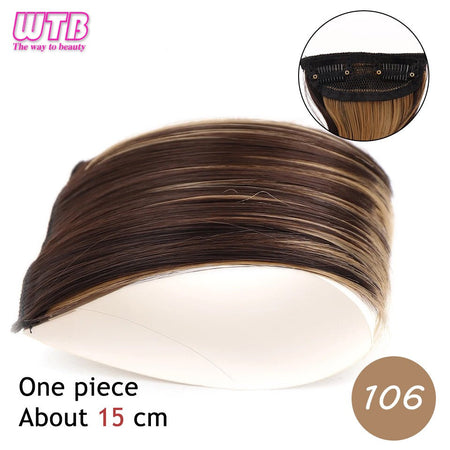 Synthetic Invisable Seamless Hair Pads Clip In One Piece 2Clips Increase hair volume Hair Extensions Top Side Cover Hairpiece