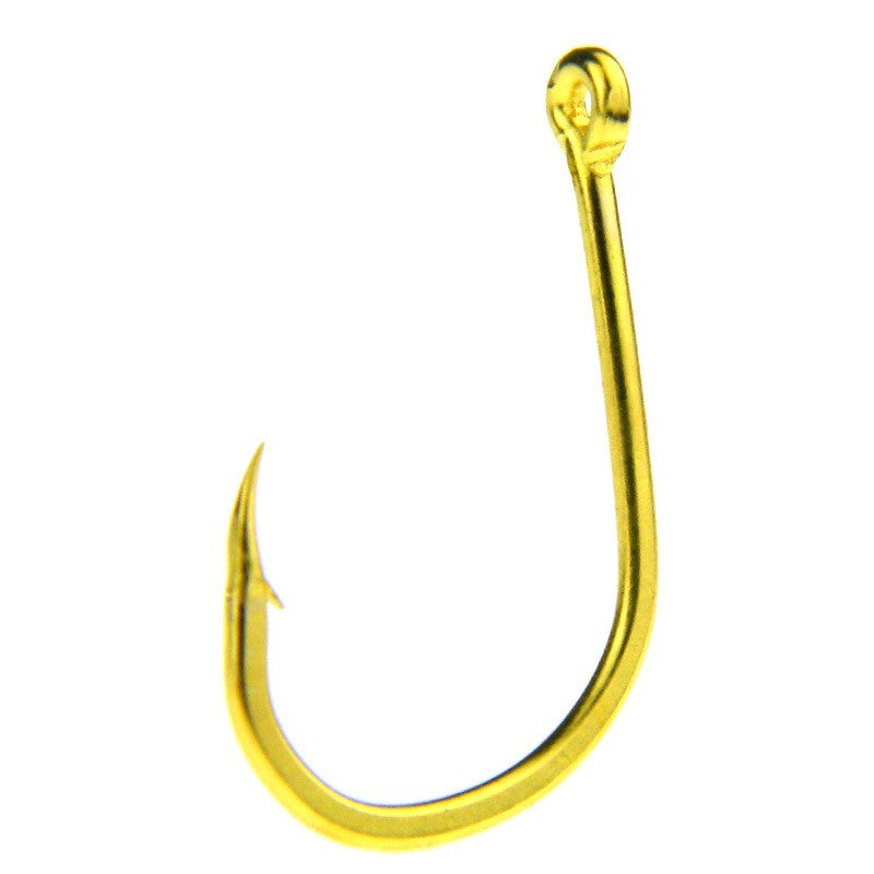 100pcs/lot High Carbon Steel 3#-12# golden Fly Fishhooks Fishing Hooks Jig Barbed Hook With Hole Pesca Fishing accessory Tackle
