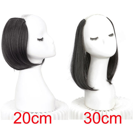20/30cm Synthetic Short Straight Internal Buckle V-shaped Half Head 4Clips Hair Extension Invisible  Hairpiece for Women 2026
