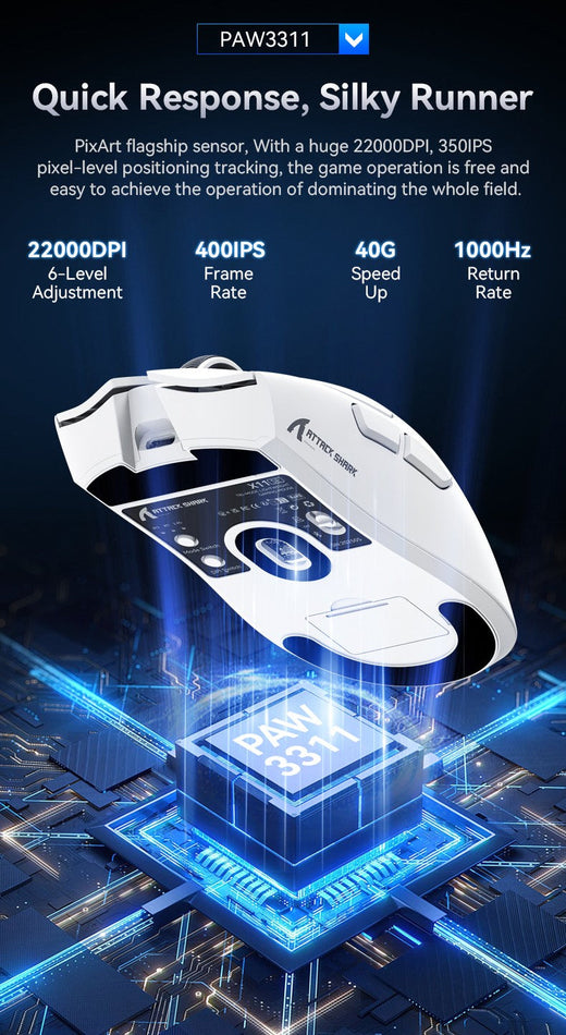 Attack Shark X11 X11SE Wireless Gaming Mouse,1000 Hz,2.4G RGB Optical Mouse,16000 DPI,Ergonomic Computer Mice for PC Laptop Mac