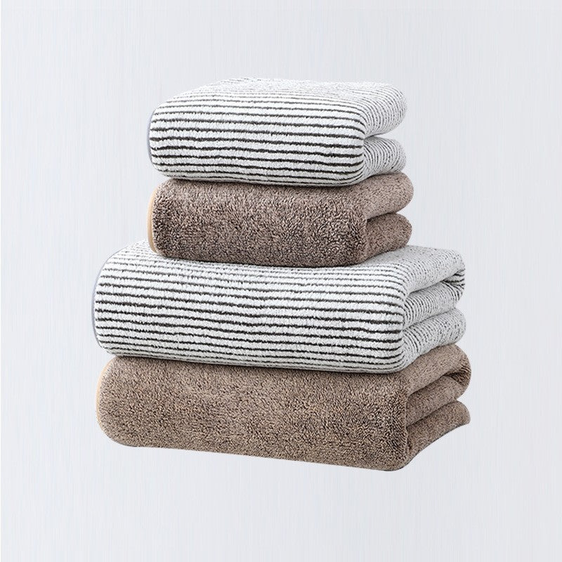 4pcs Basics Towel Set - Soft, Absorbent & Lightweight, Includes 2 Bath Towels & 2 Hand Towels, Ideal for Bathroom Use