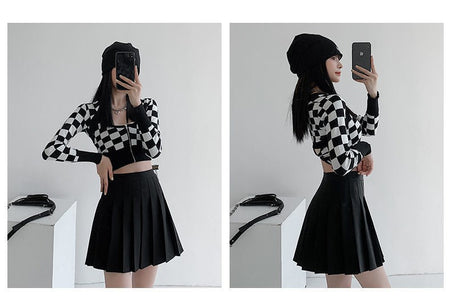 Women Pleated Skirt High Waist A-Line Mini Skirt School Girl JK Uniform Skirt Skater Skirt Tennis Skirt White Plus Size