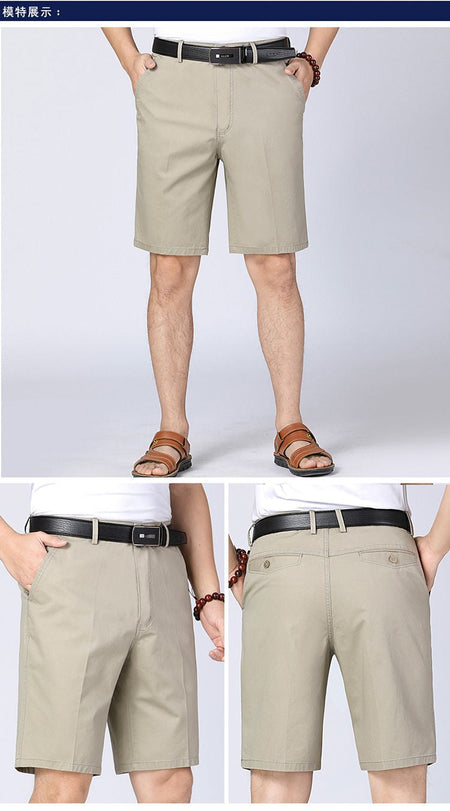 100% Cotton Shorts Men Knee Length Boardshorts Classic Brand Comfortable Clothing Beach Shorts Male Short Trousers