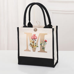 Fashionable new reusable shopping bag with initials for travel and large capacity storage bag