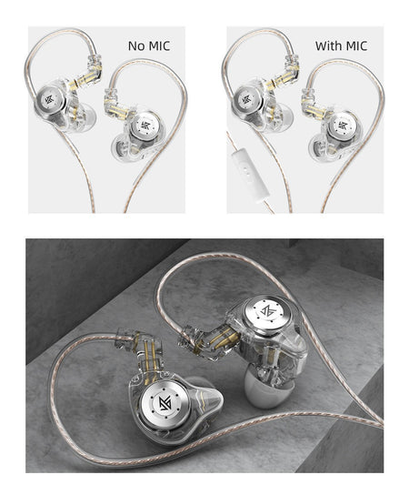 KZ EDX PRO Dynamic Earphones HIFI Bass Earbuds In Ear Monitor Sport Noise Cancelling Headset