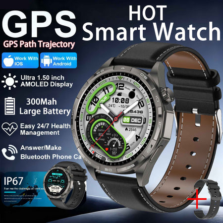 2026New Original fitness Watch G T6 Pro Smart Watch 1.50"HD AMOLED Screen GPS track Heart Rate Bluetooth Call Smartwatch for Men