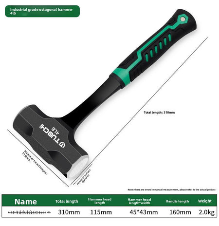 Damaly, Sledgehammer, Octagonal Hammer, Integrated Wall Demolition and Wall Smashing Heavy Masonry Hammer, Hammer