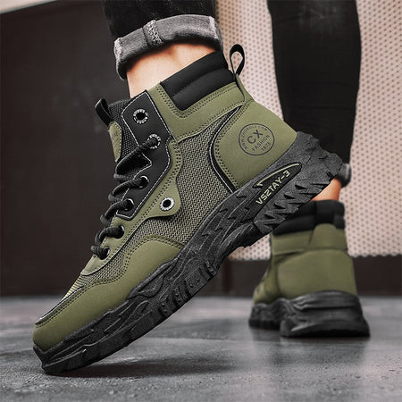Men's work boots winter lace-up men's shoes warm safety platform size 44 Promotion designer anti-slip fashion