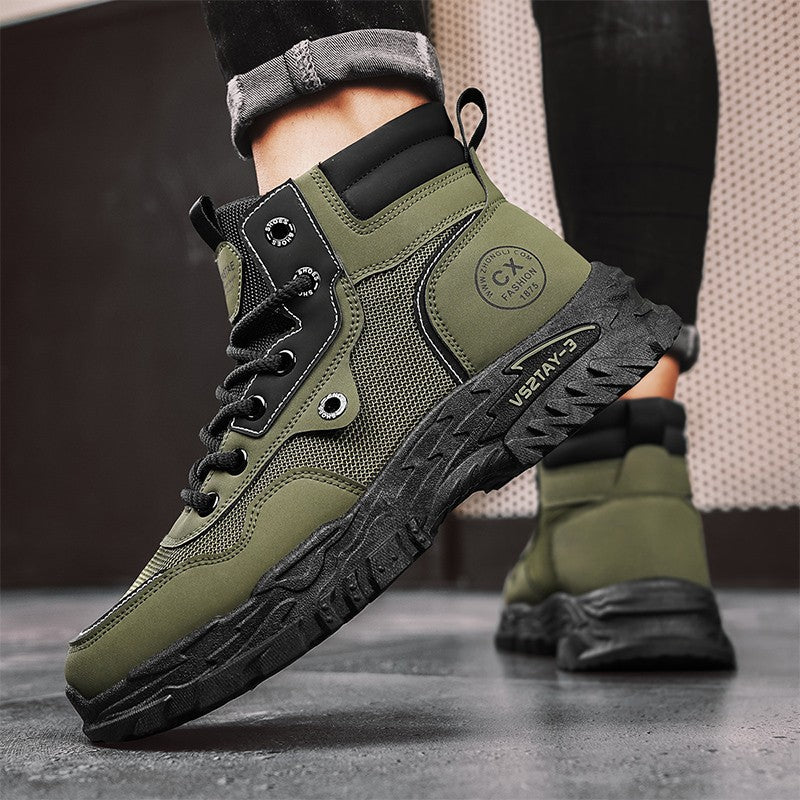 Men's work boots winter lace-up men's shoes warm safety platform size 44 Promotion designer anti-slip fashion