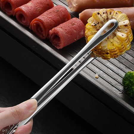 Stainless Steel Kitchen Tongs for Barbecue, Grill, Cooking, Salad, Meat, Buffet, and BBQ Tools – Versatile Food Tongs Clip