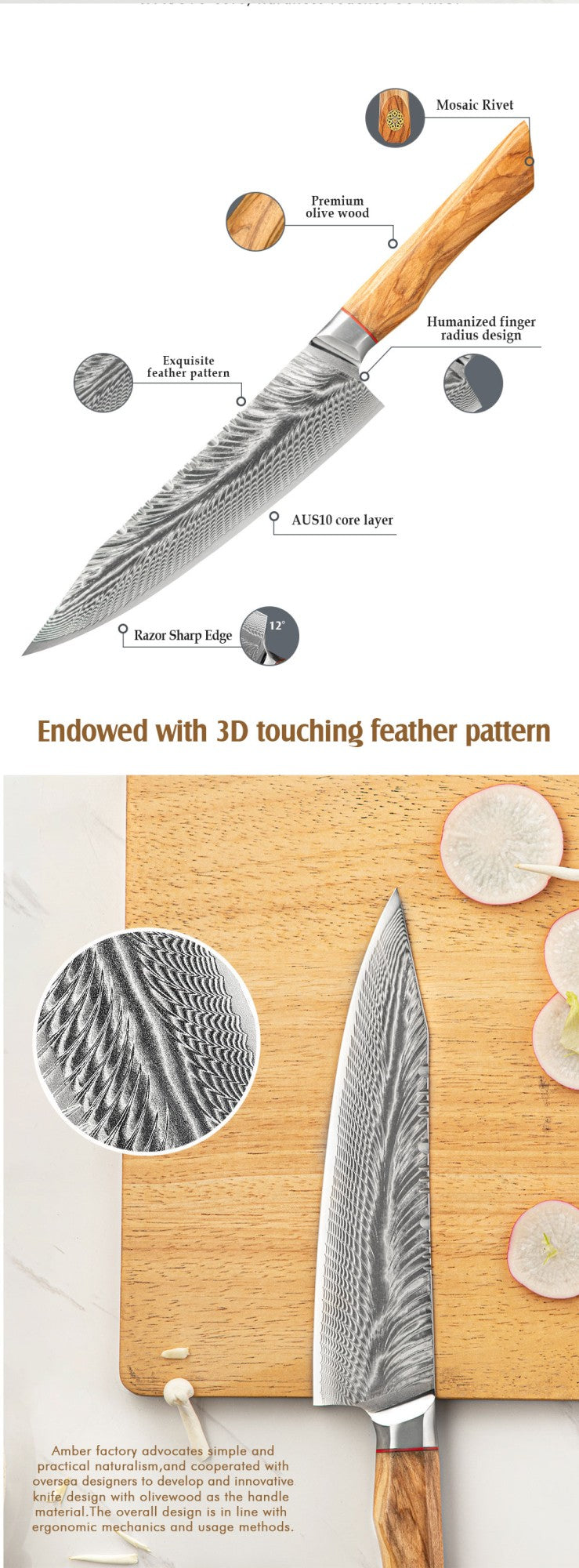 67-LAY Damascus Kitchen chef knife Set,Japanese Santoku Nakiri Knife Utility Knife Boning Knife,Cooking knife Olive wood HD