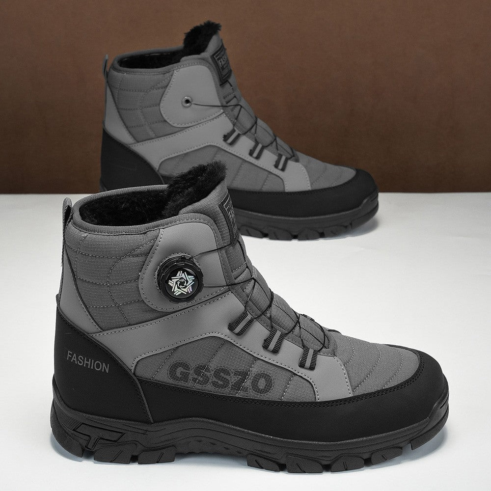 Winter New Swivel Buckle Fleece Waterproof Snow Boots Outdoor Non-slip and Wear-resistant