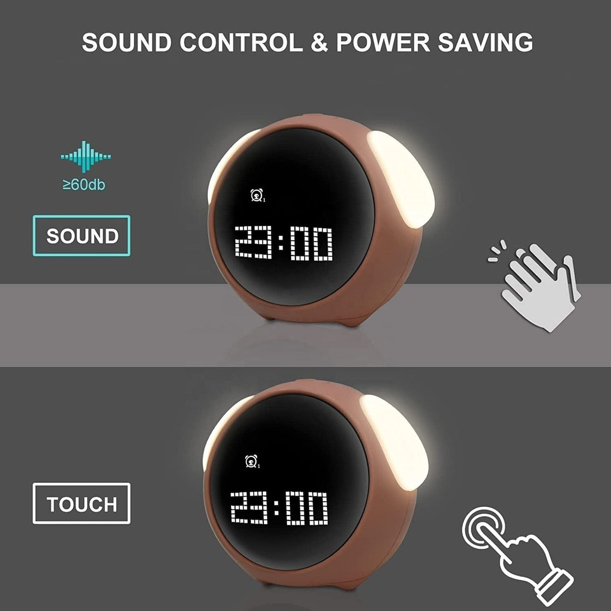 Child Alarm clock Digital Emotion Table Clock WIth Light Cute Cartoon Alarm Clock For Kids