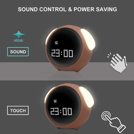 Child Alarm clock Digital Emotion Table Clock WIth Light Cute Cartoon Alarm Clock For Kids