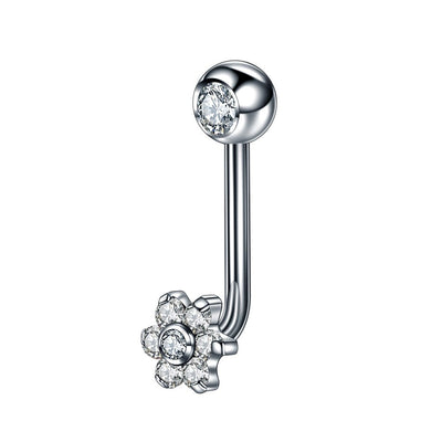 1PC Titanium Christina Vertical Hood Piercings Flower Lip Rings Opal Sexy Lip Piercings VCH Eyebrow Piercings Jewelry