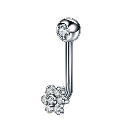 1PC Titanium Christina Vertical Hood Piercings Flower Lip Rings Opal Sexy Lip Piercings VCH Eyebrow Piercings Jewelry