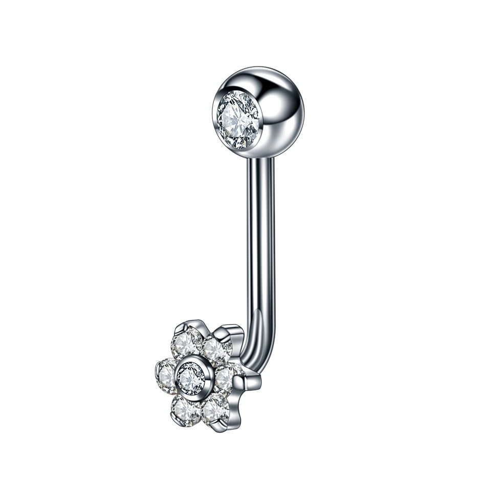 1PC Titanium Christina Vertical Hood Piercings Flower Lip Rings Opal Sexy Lip Piercings VCH Eyebrow Piercings Jewelry