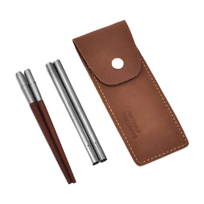 Portable Lightweight Versatile Wooden Chopsticks with Storage Pouch for Outdoor