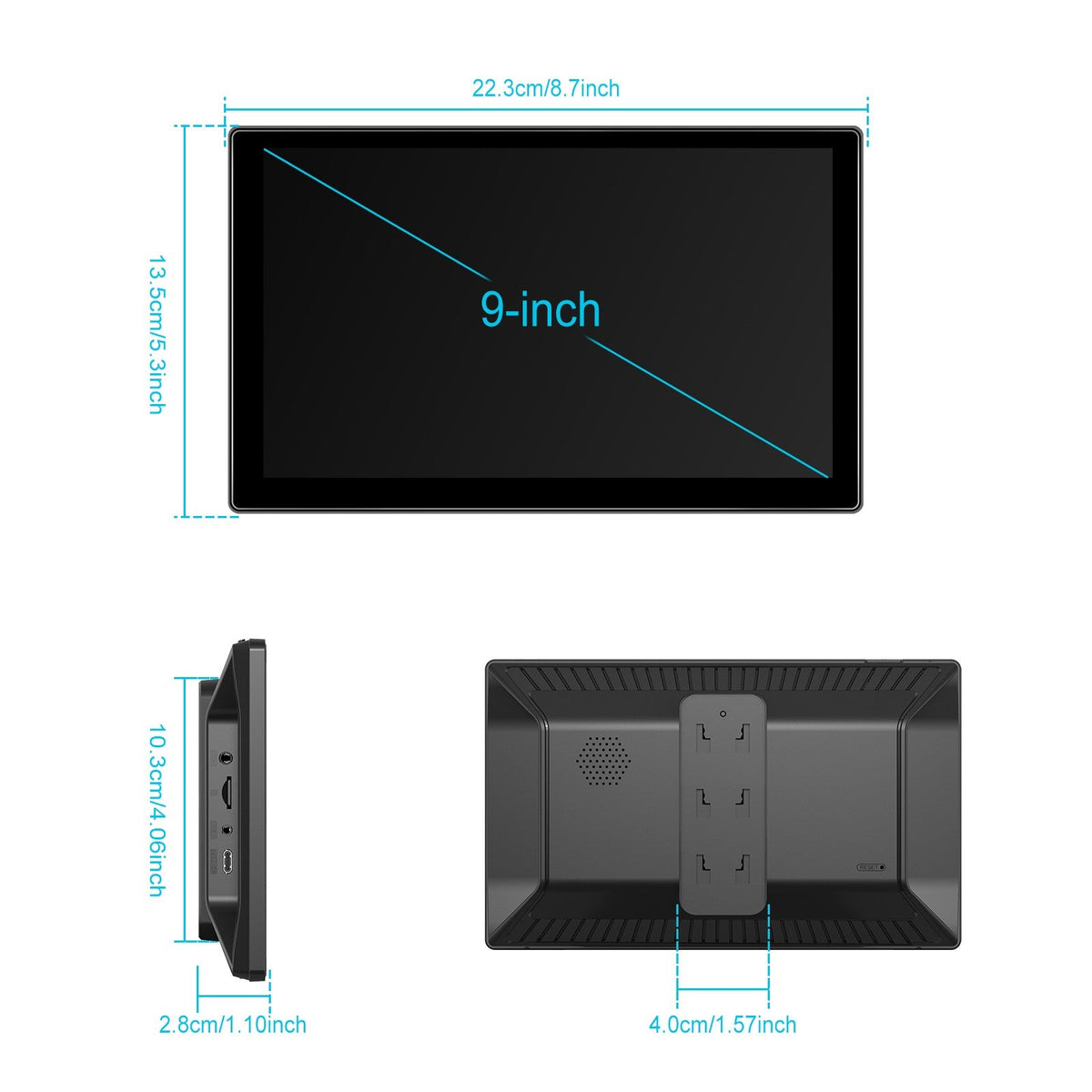 Portable 9" Car Mirror Radio Multimedia Video Player Universal Wireless CarPlay Android Auto Screen Bluetooth AUX TF GPS DVR