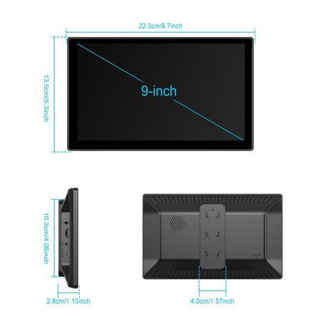 Portable 9" Car Mirror Radio Multimedia Video Player Universal Wireless CarPlay Android Auto Screen Bluetooth AUX TF GPS DVR