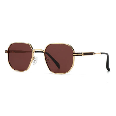 New European and American Style Men's Aviator Glasses, Retro Metal Square Frame Sunglasses, Cross-Border Ready Stock 1435