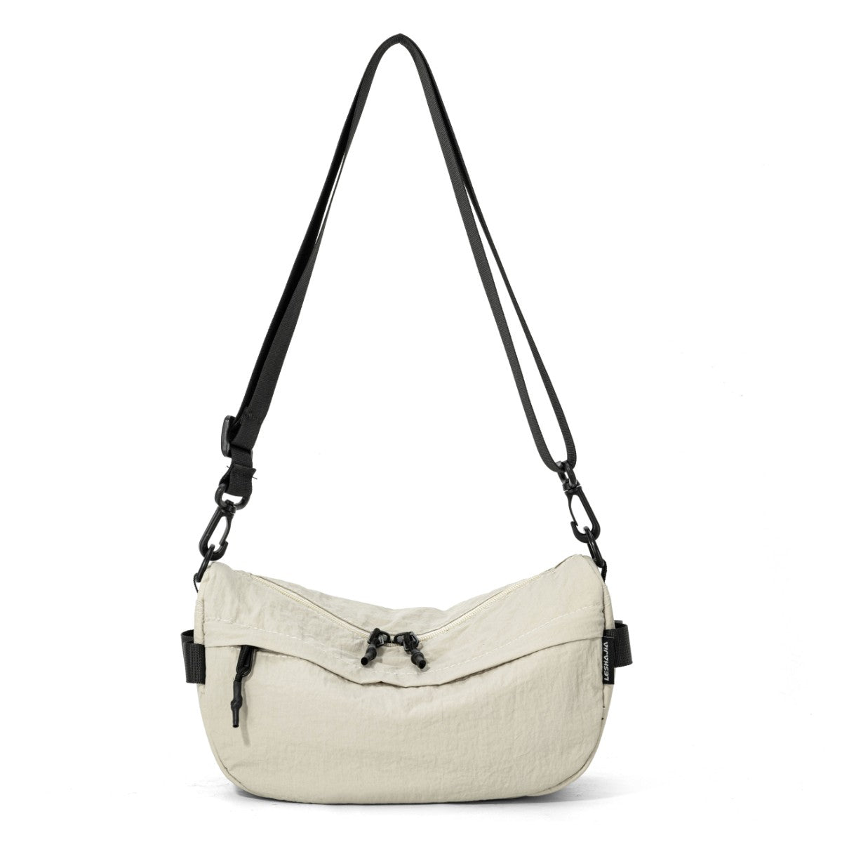 Japanese-Style Waterproof Lightweight Nylon Crossbody Bag, Lightweight Casual Multi-Pocket Unisex Phone Bag, Small Square Bag, Trendy for Hiking and Shopping