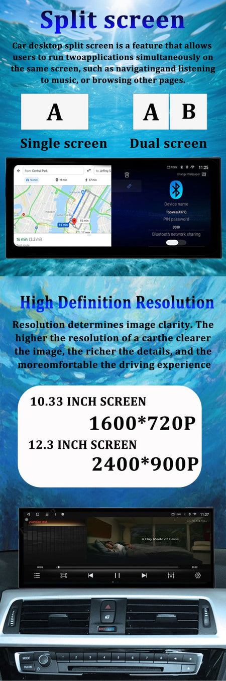Wireless CarPlay Android 15 Touchscreen Stereo For BMW 1 Series F20 F21 F22 F23 2016 - 2023 NBT/EVO System WiFi GPS 4G F6NAVI